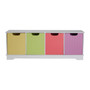 Kids White 4 Coloured Boxes Storage Unit