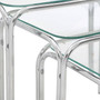 Nest of 3 Clear Glass Pointed Oval Tables