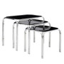 Black Glass Nest of Tables - Set of 3