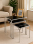 Jordan Set Of Three Black Glass Nest Of Tables