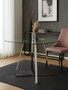 Metropolitan Square Glass Dining Table with Silver Finish Legs
