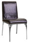Carved Legs Black Crocodile Leather Effect Chair