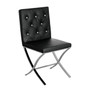 Black with Stainless Steel Cross Legs Chair
