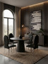 Silk Dining Black Chair With Stainless Steel Legs
