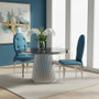 Blue Teal Silk Dinning Chair
