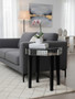 Clavier Black and Mirror Side Table