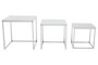 Matte White Nest of 3 Tables with Chrome Frame