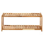 Natural Walnut 2 Tier Shoe Rack