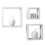 White MDF and PVC Coating Wall Cubes - Set of 3