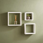 Kayli Set Of Three White Mdf And Pvc Coating Wall Cubes