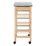3 Wire Baskets Pinewood Kitchen Trolley