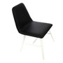 Black Leather Effect Dining Chair with White Legs