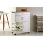 White and Bamboo Top Kitchen Trolley