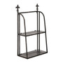 2 Tier Black Metal Wall Mountable Shelf Unit