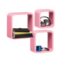 Pink MDF Wall Cubes - Set of 3 Pink MDF Wall Cubes - Set of 3