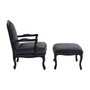 Rococo Grey Velvet Chair & Footstool
