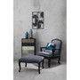 Rococo Grey Velvet Chair & Footstool