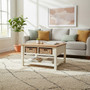 Dorset Cream Coffee Table with Rattan Storage Baskets