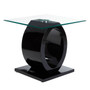 Halo O Shaped Side Table with Black Base
