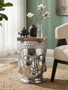 Torcello Complements Silver Buddha Ceramic Side Table
