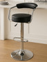 Scala Black Leather Effect Bar Chair
