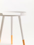 Viborg White And Natural Round Side Table