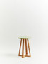 Viborg Green and Natural Bamboo Round Stool