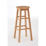 Natural Tropical Hevea Wood Tall Bar Stool