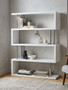 Maze 4 Tier White Gloss Wide Shelf Unit