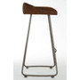 New Foundry Brown Leather Effect Bar Stool