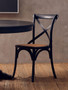 Lyon Black Oak Wood and Rattan Dining Chair