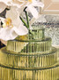 Benka Large Green Ribbed Glass Vase Benka Large Green Ribbed Glass Vase