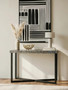 Fusion Crackle Shell Mosaic Rectangular Console Table