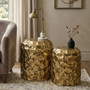 Templar Textured Antique Brass Finish Set of 2 Side Tables