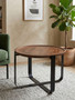Templar Mango Wood Round Side Table with Black Base