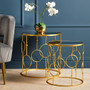 Avantis Set Of Two Gold Metal Tables