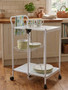 Harlow White Rectangular Folding Kitchen Trolley
