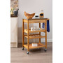 Bamboo One Drawer Kitchen Trolley