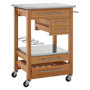 Bamboo Four Drawer Kitchen Trolley