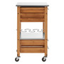 Bamboo Four Drawer Kitchen Trolley