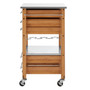 Bamboo Four Drawer Kitchen Trolley
