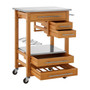 Bamboo Four Drawer Kitchen Trolley