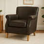 Trinity Brown Leather Effect Armchair