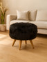 Cabaret Black Fur Effect Stool