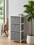 Lindo 3 Grey Fabric Drawers Cabinet