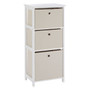 Lindo 3 Natural Fabric Drawers Cabinet
