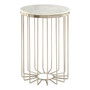 Templar White Marble Cage Design Iron Table