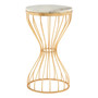 Templar White Marble Pinched Base Iron Table