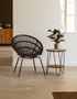 Lagom Black Natural Rattan Chair With Iron Legs