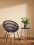 Lagom Black Natural Rattan Chair With Iron Legs